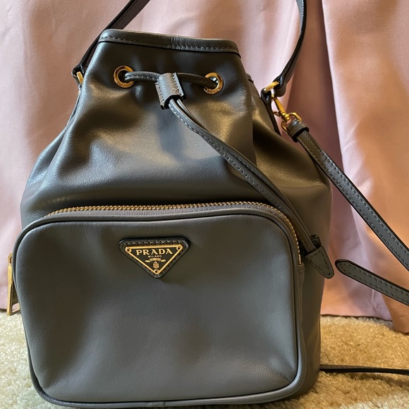Prada Handbags - Prada - Mini Bucket Bag (Duet Bag) in Soft Calf Skin